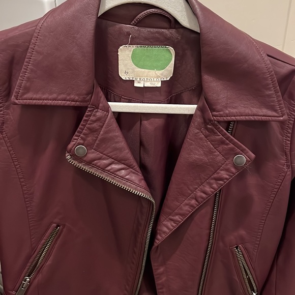 Maroon Leather Jacket - Picture 3 of 5